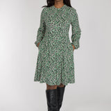 Pleated waist short jersey dress - Black