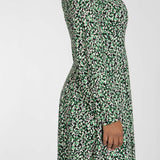 Pleated waist short jersey dress - Black