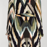 Puff sleeve short wrap jersey dress - Black