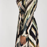 Puff sleeve short wrap jersey dress - Black