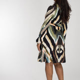 Puff sleeve short wrap jersey dress - Black