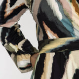 Puff sleeve short wrap jersey dress - Black