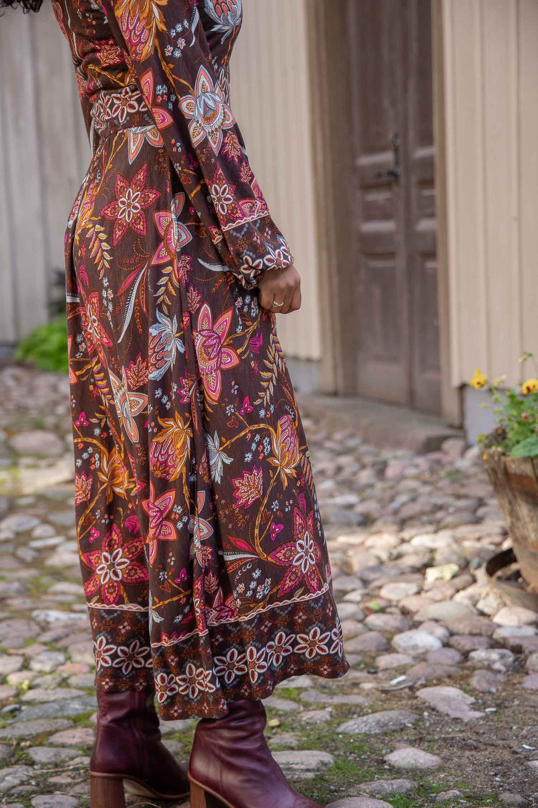 Pure boho midi jersey dress - Brown