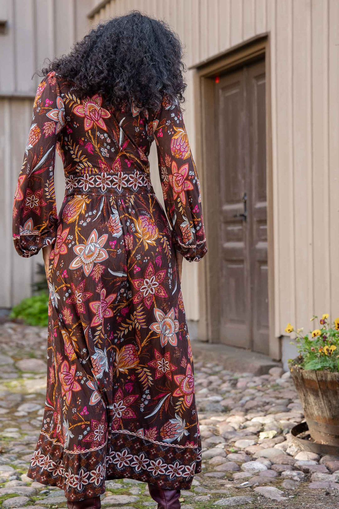 Pure boho midi jersey dress - Brown