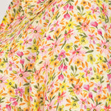 Pure EcoVero woven viscose midi dress - Yellow flowers - Gulmönstrad, vadlång skjortklänning