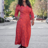 Ready to go midi jersey dress - Red