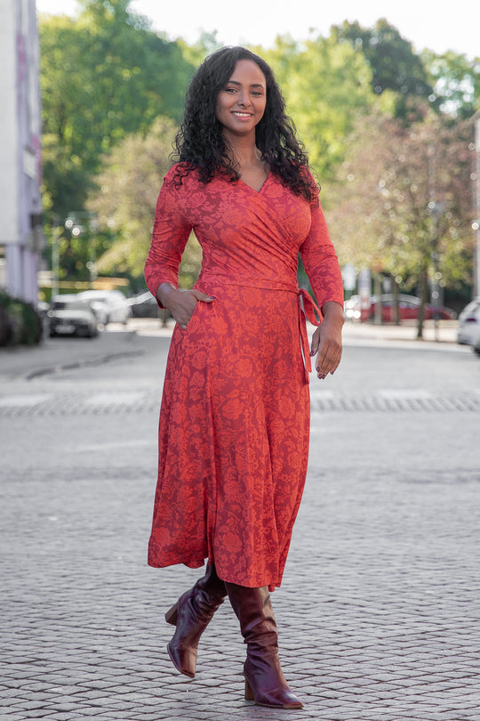 Ready to go midi jersey dress - Red