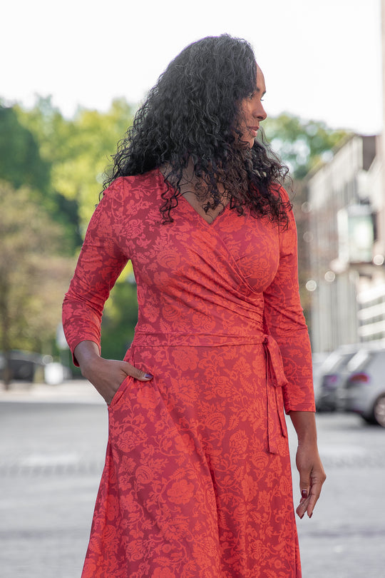 Ready to go midi jersey dress - Red