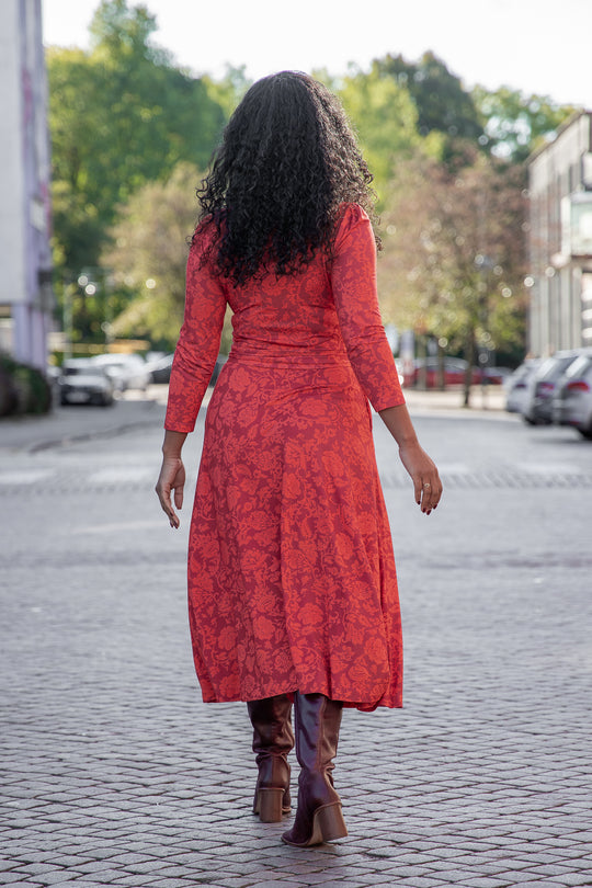 Ready to go midi jersey dress - Red