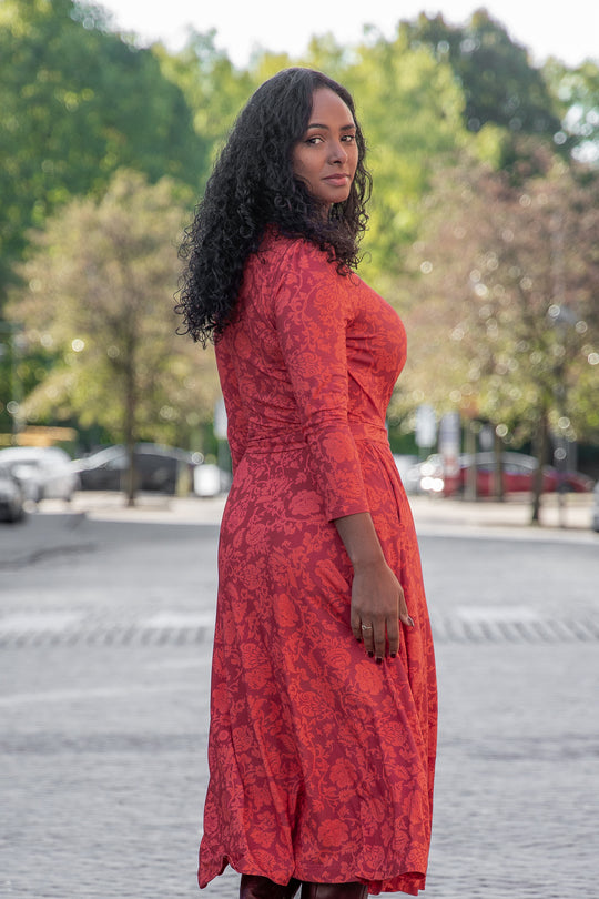 Ready to go midi jersey dress - Red