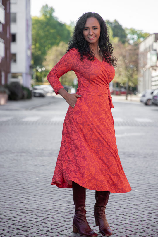 Ready to go midi jersey dress - Red