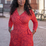 Ready to go midi jersey dress - Red