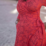 Ready to go midi jersey dress - Red