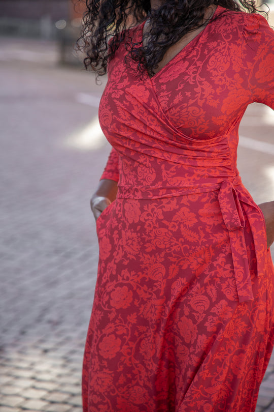 Ready to go midi jersey dress - Red