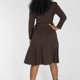 Ready to go short jersey dress - Chocolate Brown