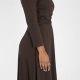 Ready to go short jersey dress - Chocolate Brown