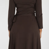 Ready to go short jersey dress - Chocolate Brown