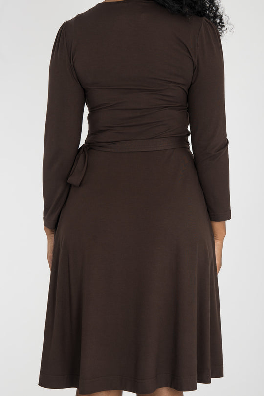 Ready to go short jersey dress - Chocolate Brown