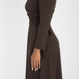 Ready to go short jersey dress - Chocolate Brown