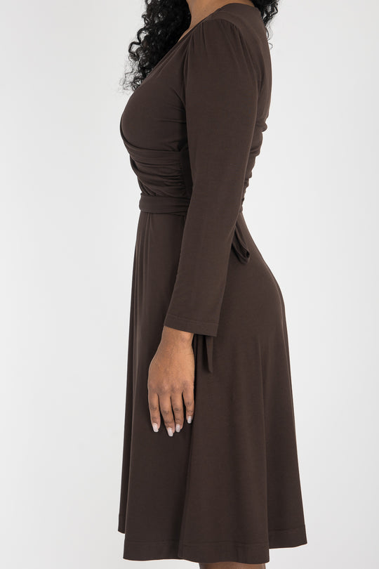 Ready to go short jersey dress - Chocolate Brown