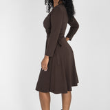 Ready to go short jersey dress - Chocolate Brown