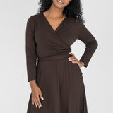 Ready to go short jersey dress - Chocolate Brown