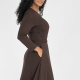 Ready to go short jersey dress - Chocolate Brown
