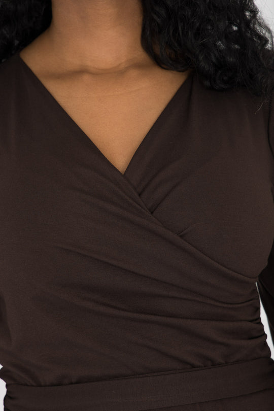 Ready to go short jersey dress - Chocolate Brown
