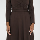 Ready to go short jersey dress - Chocolate Brown