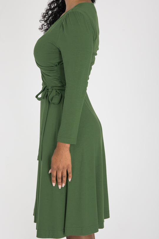 Ready to go short jersey dress - Forrest Green