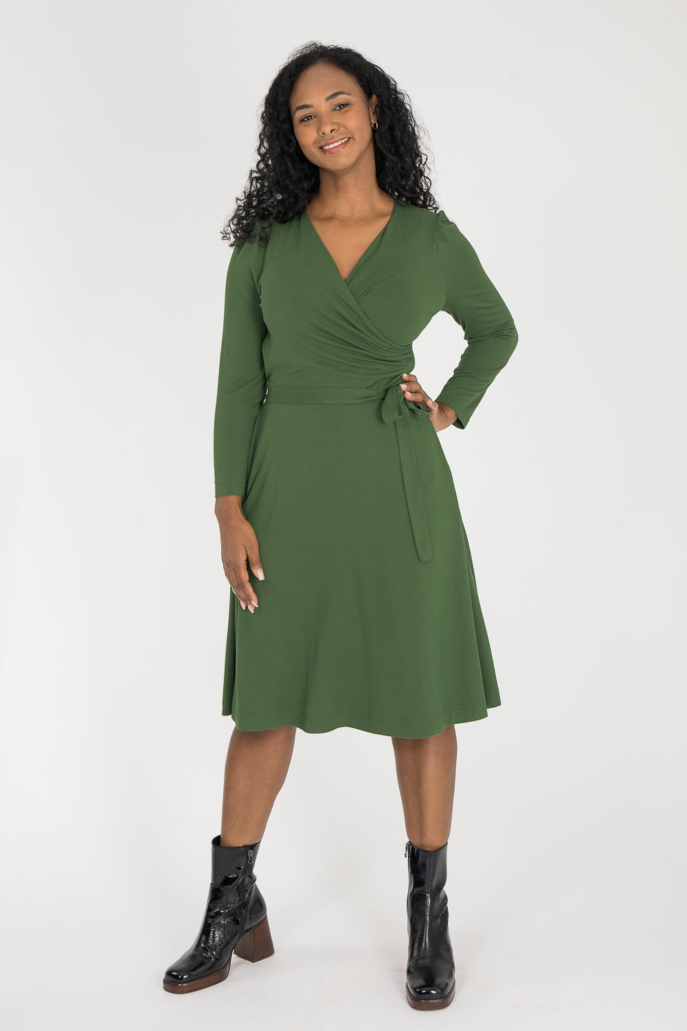 Ready to go short jersey dress - Forrest Green