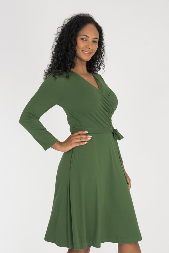 Ready to go short jersey dress - Forrest Green