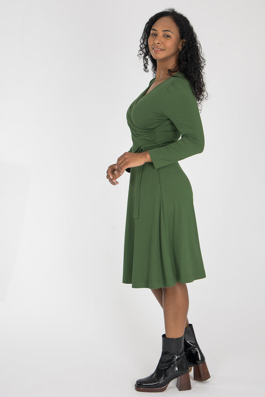 Ready to go short jersey dress - Forrest Green