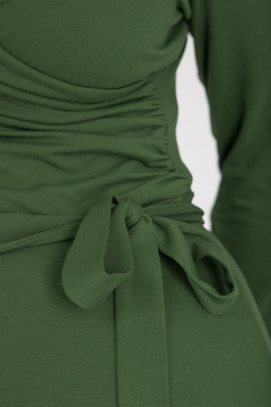 Ready to go short jersey dress - Forrest Green