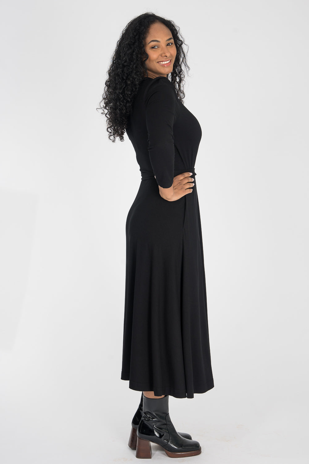 Ready to go midi jersey dress - Black