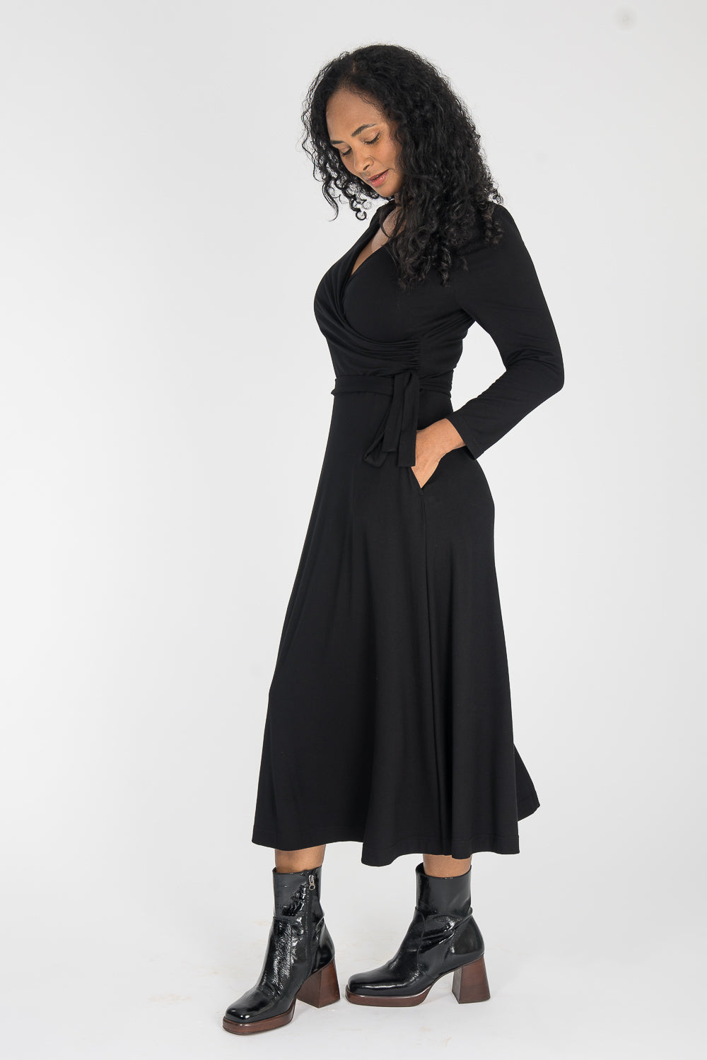 Ready to go midi jersey dress - Black