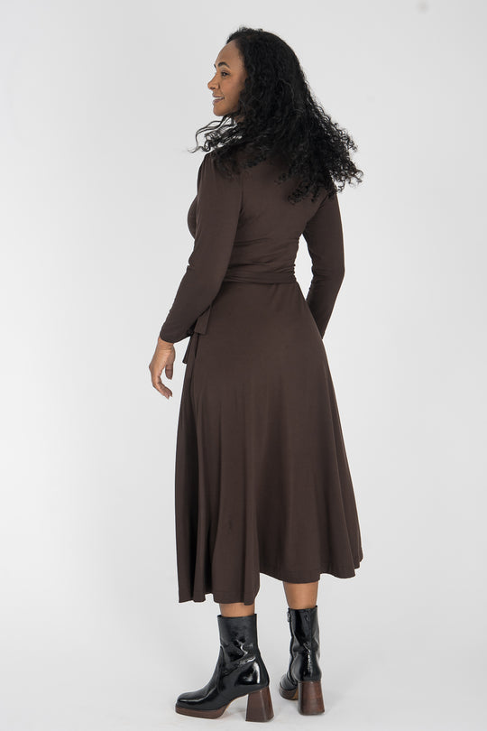 Ready to go midi jersey dress - Chocolate Brown