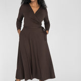 Ready to go midi jersey dress - Chocolate Brown