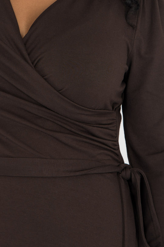 Ready to go midi jersey dress - Chocolate Brown