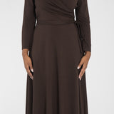 Ready to go midi jersey dress - Chocolate Brown