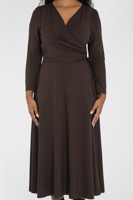 Ready to go midi jersey dress - Chocolate Brown