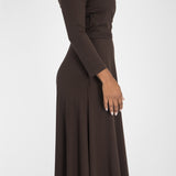 Ready to go midi jersey dress - Chocolate Brown