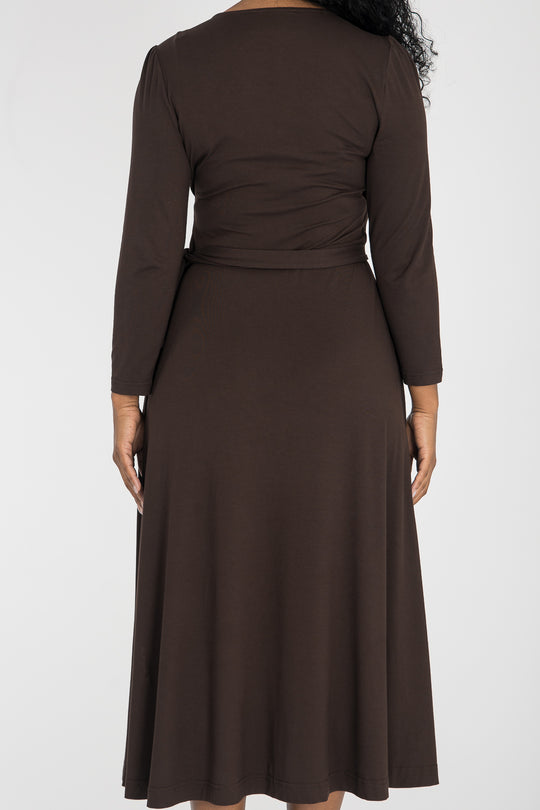 Ready to go midi jersey dress - Chocolate Brown