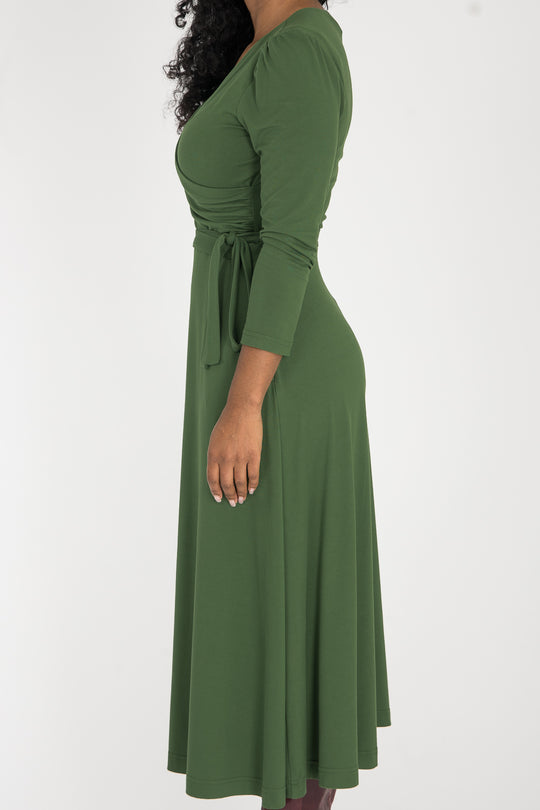 Ready to go midi jersey dress - Forrest Green