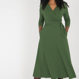 Ready to go midi jersey dress - Forrest Green