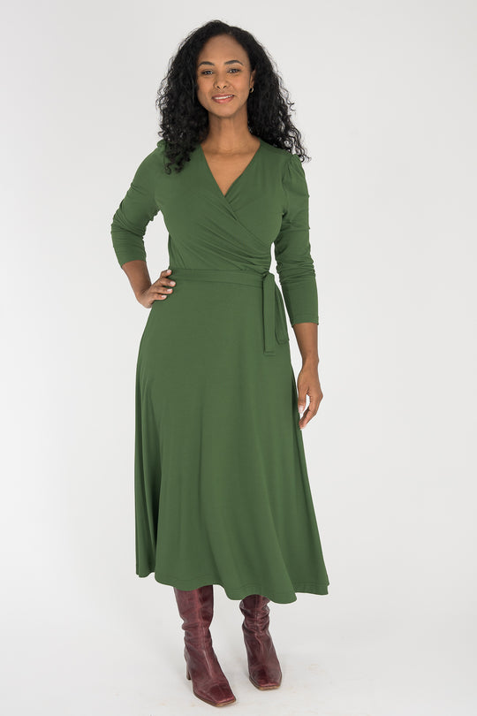 Ready to go midi jersey dress - Forrest Green