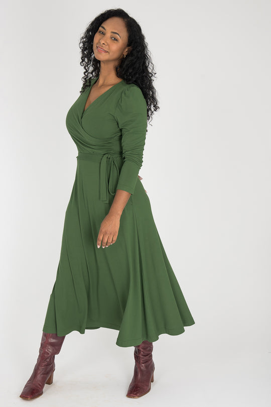 Ready to go midi jersey dress - Forrest Green