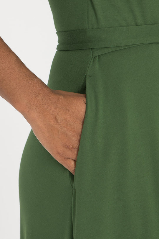 Ready to go midi jersey dress - Forrest Green