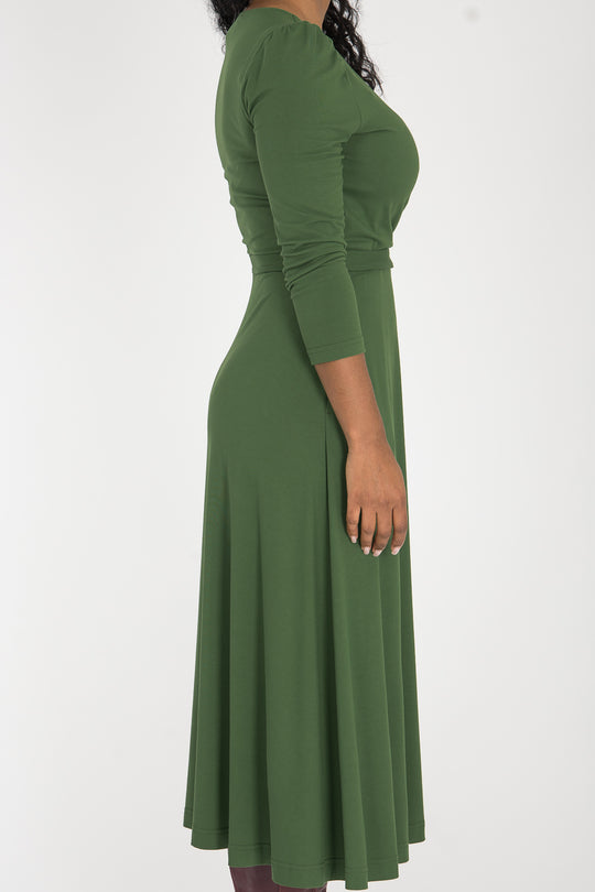 Ready to go midi jersey dress - Forrest Green