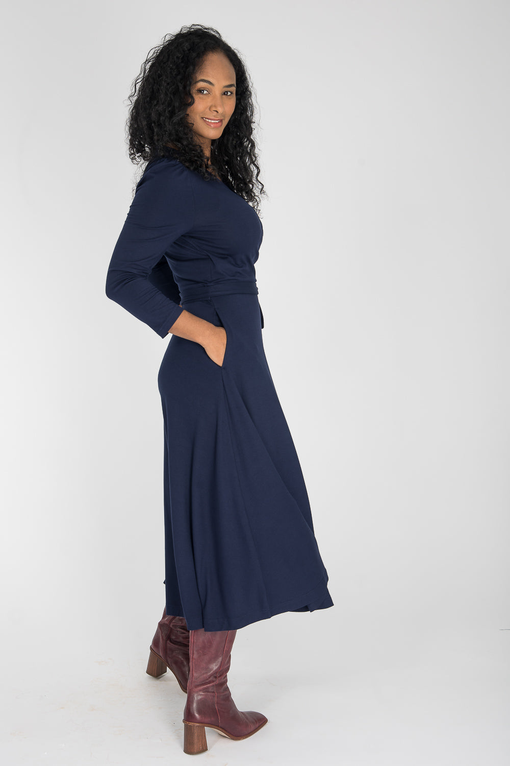 Ready to go midi jersey dress - Navy Blue